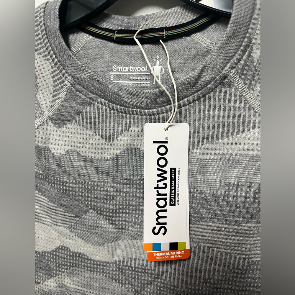 NWT Smartwool  Classic Base Layer Thermal Merino in grey mountain scape  size S - Picture 5 of 5